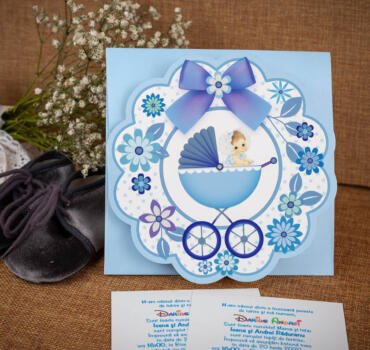 Invitatie de botez cu bebe in carucior 136