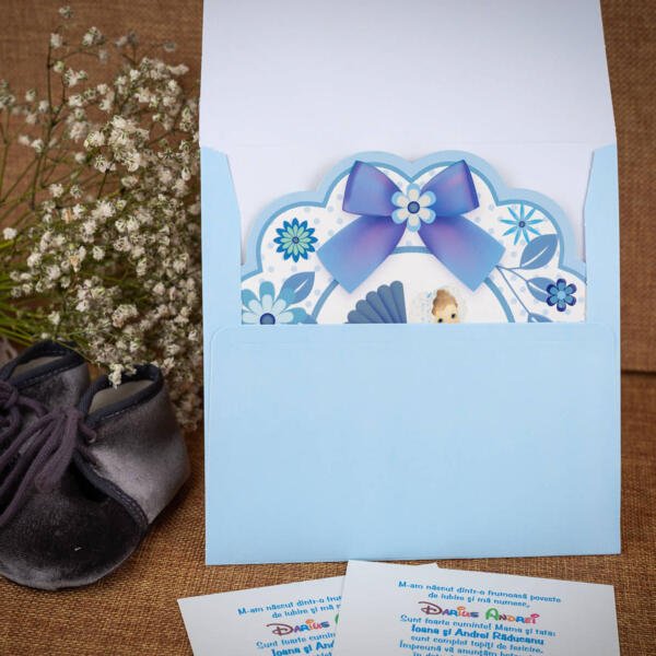 Invitatie de botez cu bebe in carucior 136 - imagine 4