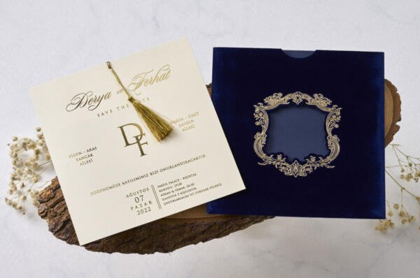 Invitatie de nunta cu catifea 1144 - imagine 2