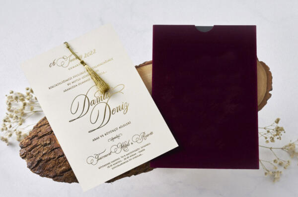 Invitatie de nunta cu catifea 1173 - imagine 3