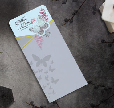 Invitatie de nunta cu fluture si inima 9005