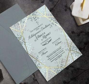 Invitatie de nunta cu frunze 9009