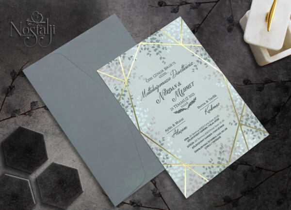 Invitatie de nunta cu frunze 9009 - imagine 2