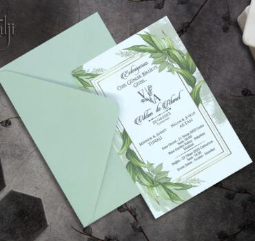 Invitatie de nunta cu frunze 9037