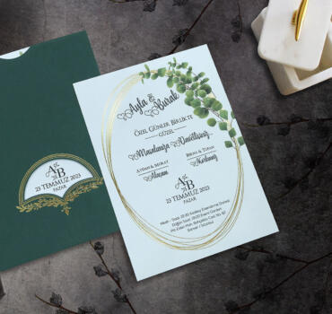 Invitatie de nunta cu frunze 9043