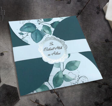 Invitatie de nunta cu frunze 9052