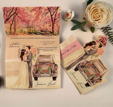 Invitatie de nunta mire-mireasa de toamna 63696