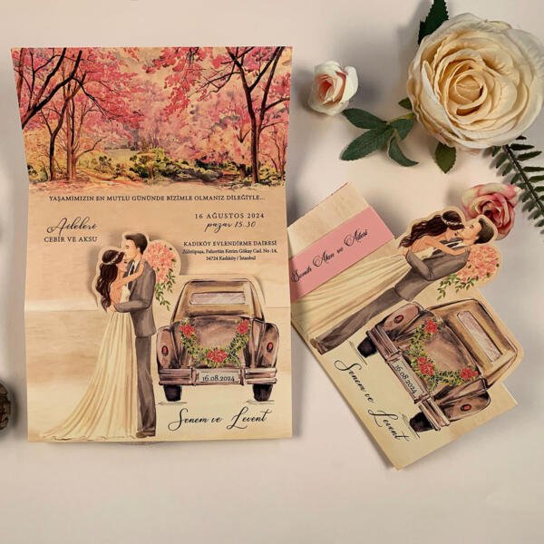 Invitatie de nunta mire-mireasa de toamna 63696