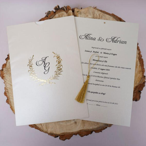 Invitatie de nunta vintage 1142 - imagine 3