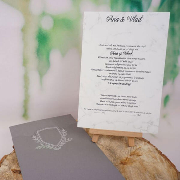Invitatie de nunta vintage 1155 - imagine 3