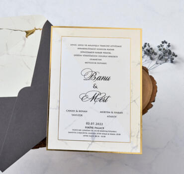 Invitatie de nunta marmura 1175