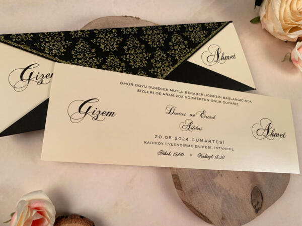 Invitatie de nunta eleganta cu sclipici 20222 - imagine 2
