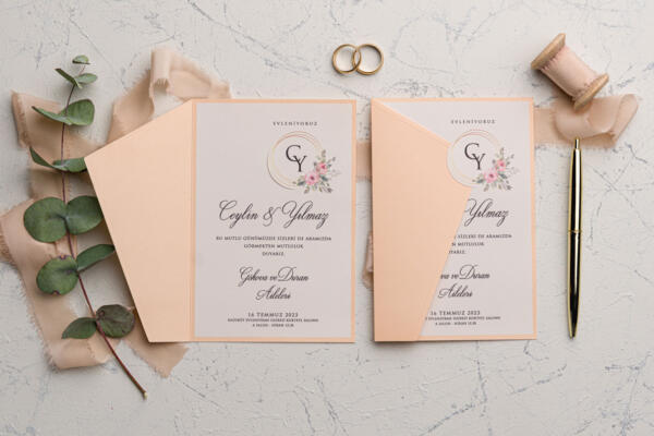 Invitatie de nunta floral 9147 - imagine 2