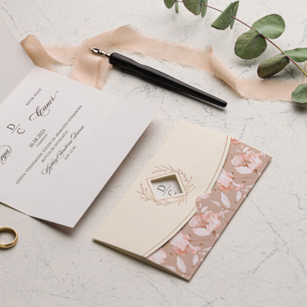 Invitatie de nunta floral 9161