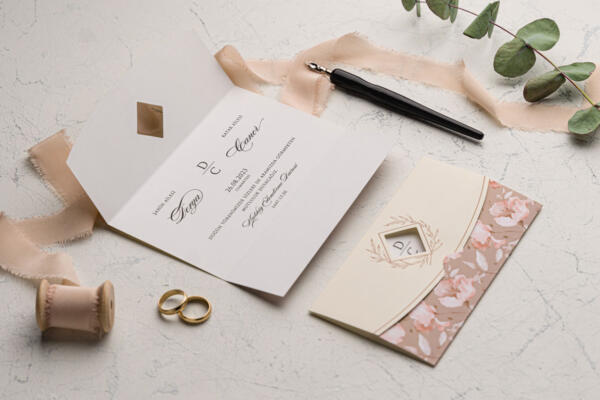 Invitatie de nunta floral 9161 - imagine 2