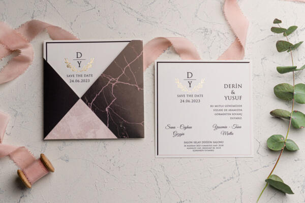 Invitatie de nunta moderna 9184 - imagine 3