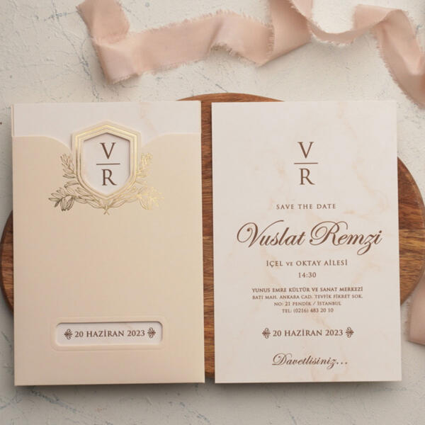 Invitatie de nunta vintage 9198