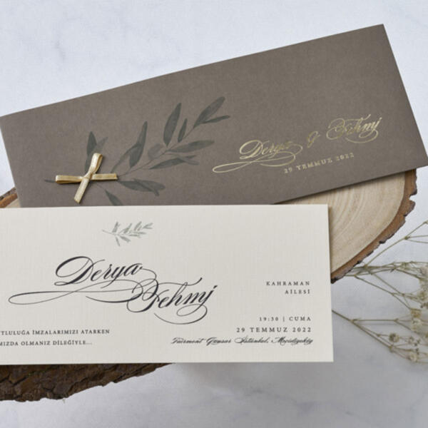 Invitatie de nunta cu frunze 1152