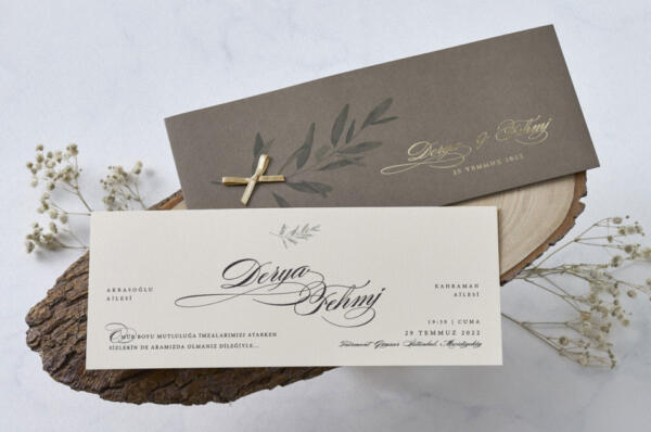 Invitatie de nunta cu frunze 1152 - imagine 3