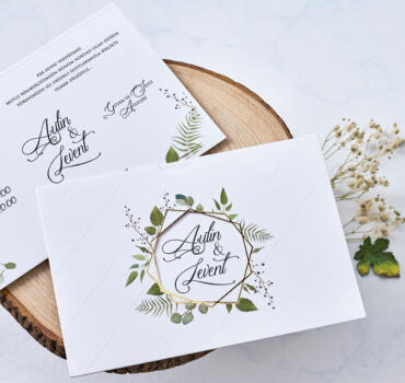 Invitatie de nunta cu frunze 1115