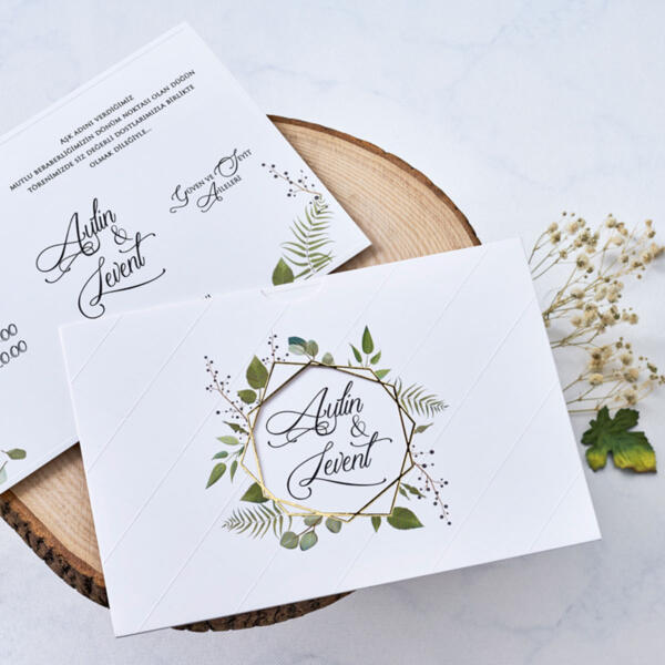 Invitatie de nunta cu frunze 1115