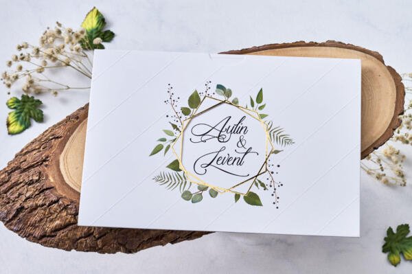 Invitatie de nunta cu frunze 1115 - imagine 2