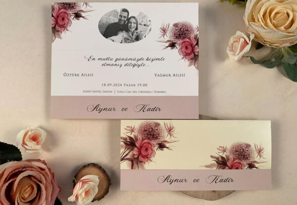 Invitatie de nunta eleganta floral cu poza 63667 - imagine 3