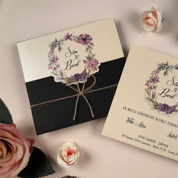 Invitatie de nunta elegant floral 63684