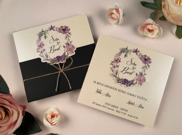 Invitatie de nunta elegant floral 63684 - imagine 2