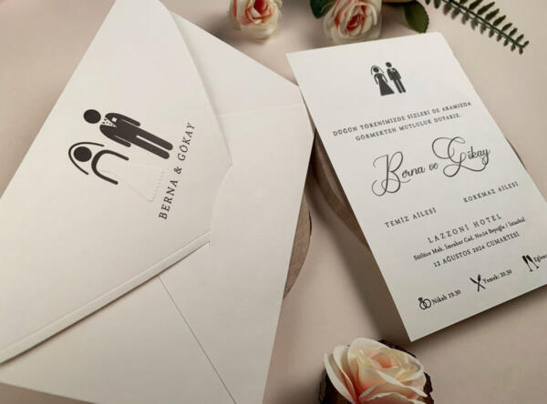 Invitatie de nunta cu miri 96946 - imagine 2