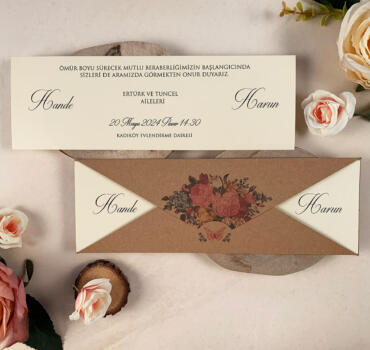Invitatie de nunta floral cu fluture 41451