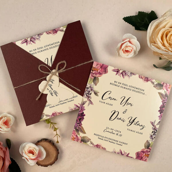 Invitatie de nunta floral 52522 - imagine 2