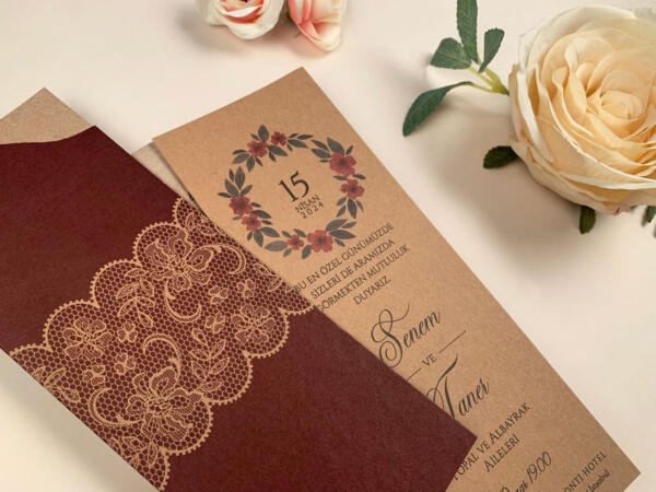 Invitatie de nunta floral 52551 - imagine 2