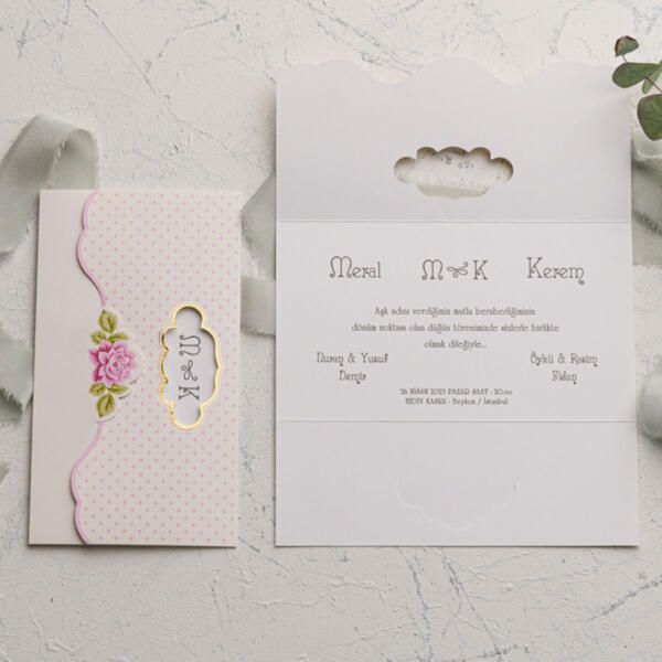 Invitatie de nunta florala 9101 - imagine 2