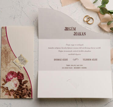 Invitatie de nunta floral 9109