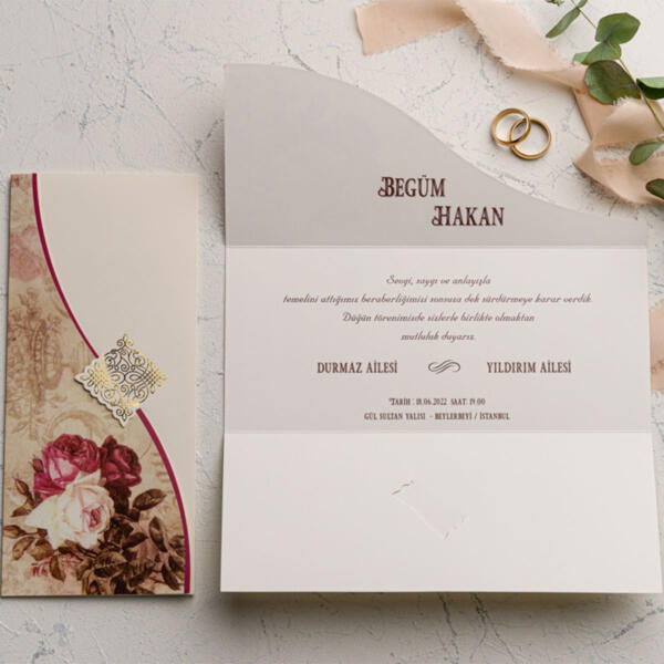 Invitatie de nunta floral 9109