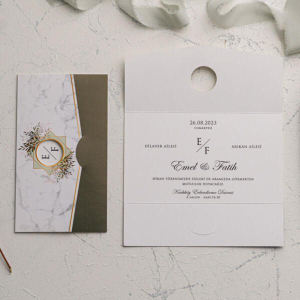 Invitatie de nunta cu frunze 9165