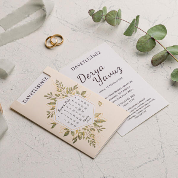Invitatie de nunta floral 9172 - imagine 2