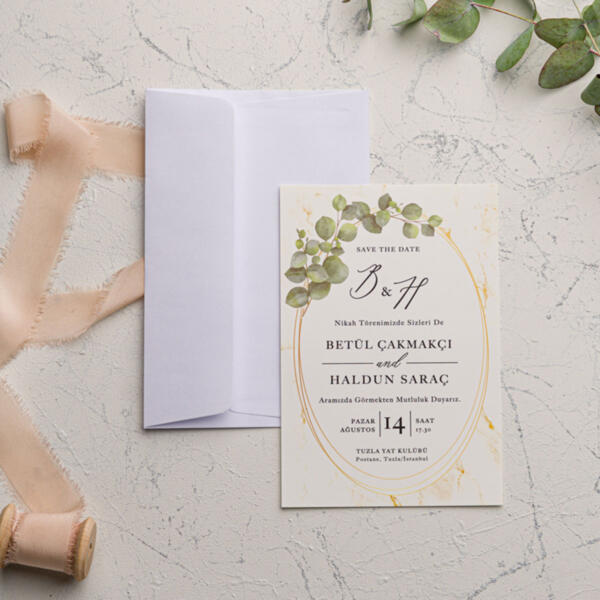 Invitatie de nunta clasica florala 9205