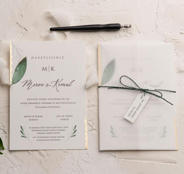 Invitatie de nunta cu frunze 9206