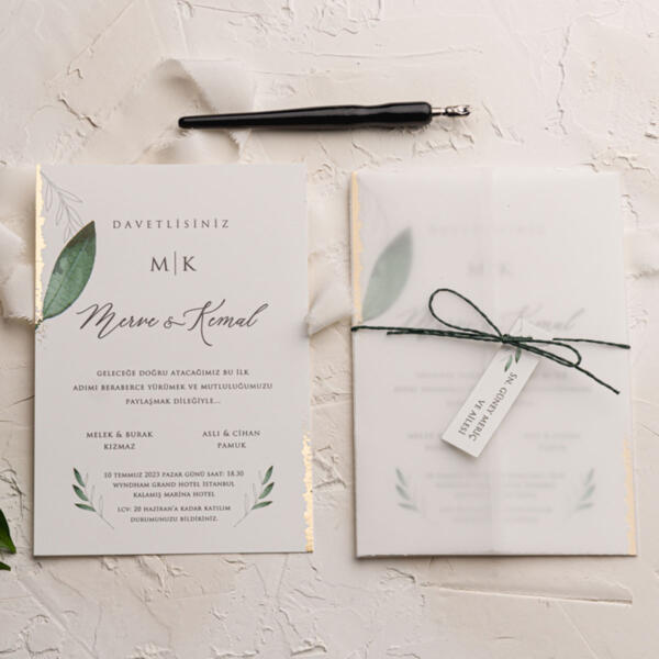 Invitatie de nunta cu frunze 9206