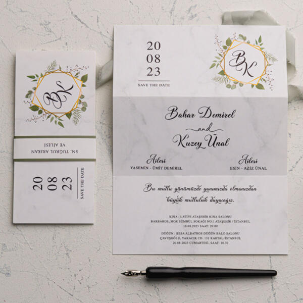 Invitatie de nunta florala 9209