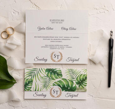 Invitatie de nunta cu frunze 9246