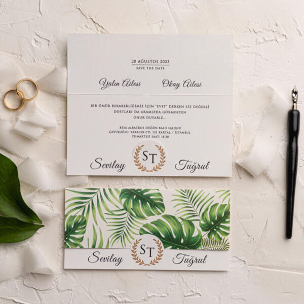 Invitatie de nunta cu frunze 9246