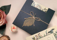 Invitatie de nunta eleganta cu frunze 74752 - imagine 3