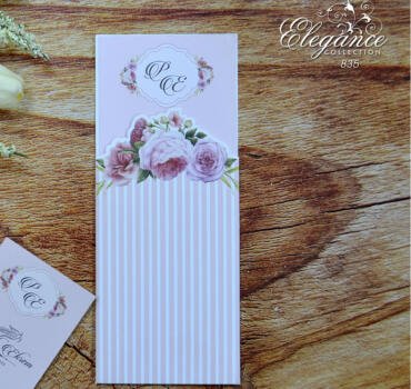 Invitatie de nunta retro floral 835