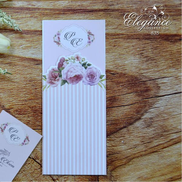 Invitatie de nunta retro floral 835
