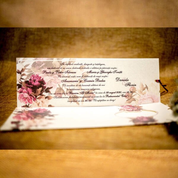 Invitatie de nunta florala 4001 - imagine 3
