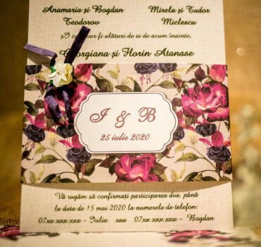 Invitatie de nunta florala 4012