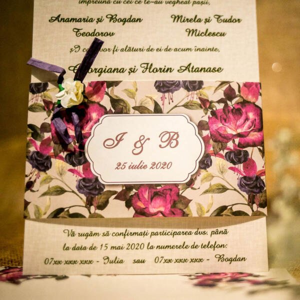 Invitatie de nunta florala 4012